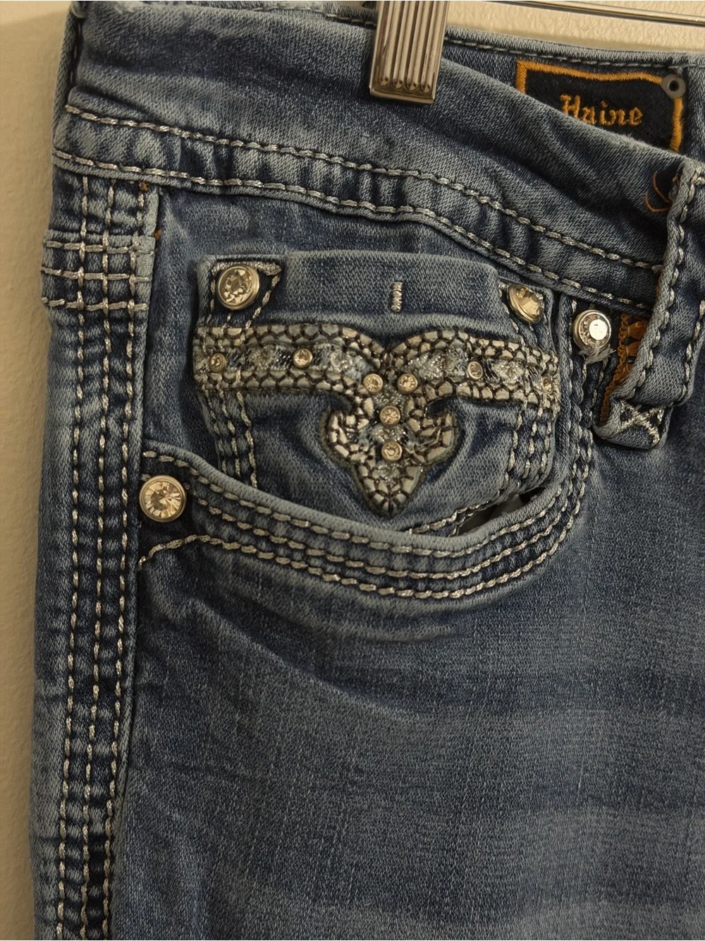 Rock Revival Jean Easy BootCut Retro City Luxury Haines Women EUC Size 36